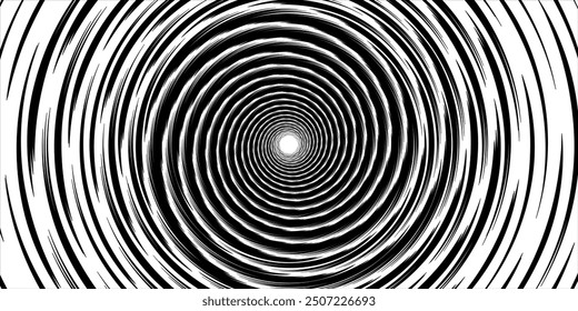 Vector illustration of psychedelic spiral with radial rays, twirl, twisted comic effect, vortex backgrounds. Hypnotic spiral