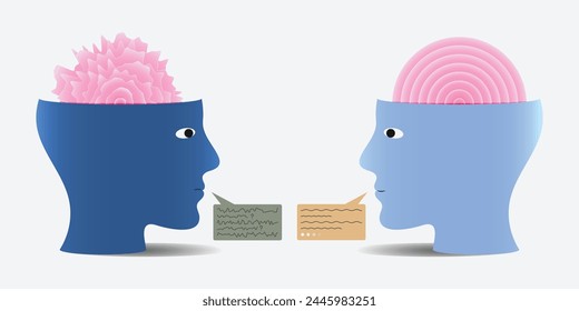 Vector illustration of psychological help and support services, psychologist and her patient having Counseling therapy.