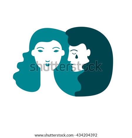 Vector illustration of psychotherapy concept. Man in depression. Woman in depression. Psychology illustration.