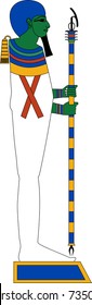 Vector illustration of Ptah, ancient Egyptian god of truth