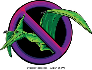 Vector illustration of a Pteranodon flying dinosaur.