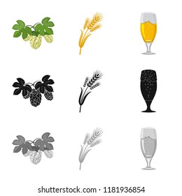 Vector illustration of pub and bar icon. Collection of pub and interior stock vector illustration.