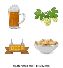 Vector illustration of pub and bar icon. Collection of pub and interior vector icon for stock.