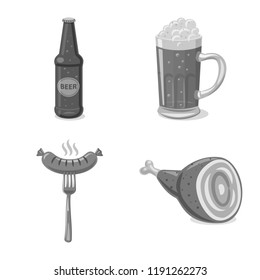 Vector illustration of pub and bar icon. Collection of pub and interior vector icon for stock.