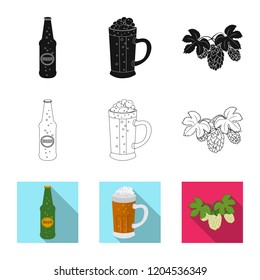 Vector illustration of pub and bar icon. Collection of pub and interior stock vector illustration.