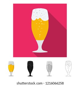 Vector illustration of pub and bar icon. Set of pub and interior stock vector illustration.
