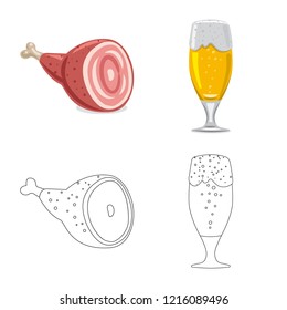 Vector illustration of pub and bar icon. Collection of pub and interior stock vector illustration.
