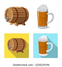 Vector illustration of pub and bar icon. Set of pub and interior stock vector illustration.