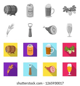 Vector illustration of pub and bar icon. Set of pub and interior vector icon for stock.