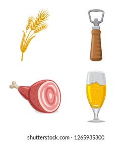Vector illustration of pub and bar icon. Set of pub and interior stock vector illustration.
