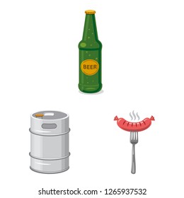 Vector illustration of pub and bar icon. Set of pub and interior vector icon for stock.