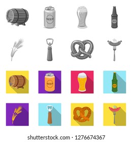 Vector illustration of pub and bar icon. Set of pub and interior stock symbol for web.