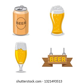 Vector illustration of pub and bar icon. Set of pub and interior stock symbol for web.
