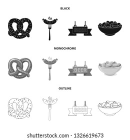Vector illustration of pub and bar icon. Collection of pub and interior stock symbol for web.