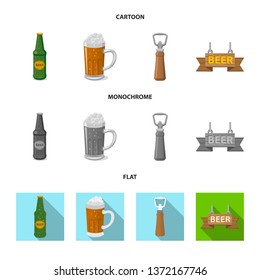 Vector illustration of pub and bar icon. Collection of pub and interior stock symbol for web.