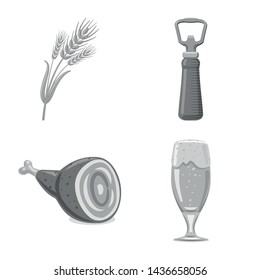 Vector illustration of pub and bar icon. Set of pub and interior vector icon for stock.