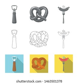 Vector illustration of pub and bar icon. Collection of pub and interior stock symbol for web.
