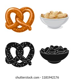 Vector illustration of pub and bar logo. Collection of pub and interior stock vector illustration.