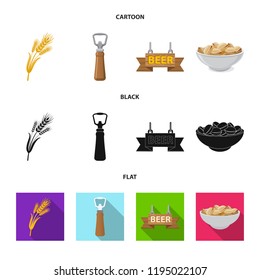 Vector illustration of pub and bar logo. Set of pub and interior stock symbol for web.