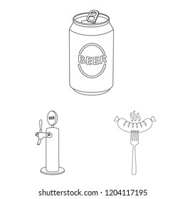 Vector illustration of pub and bar logo. Collection of pub and interior stock symbol for web.
