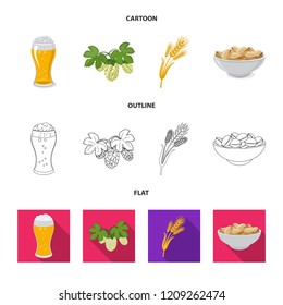 Vector illustration of pub and bar logo. Set of pub and interior stock vector illustration.