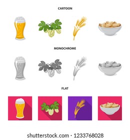 Vector illustration of pub and bar logo. Collection of pub and interior stock symbol for web.