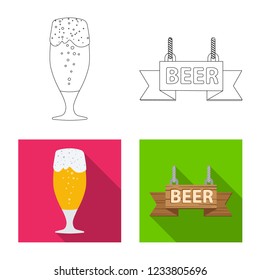 Vector illustration of pub and bar logo. Set of pub and interior stock vector illustration.