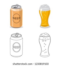 Vector illustration of pub and bar logo. Collection of pub and interior vector icon for stock.