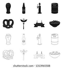 Vector illustration of pub and bar logo. Collection of pub and interior vector icon for stock.