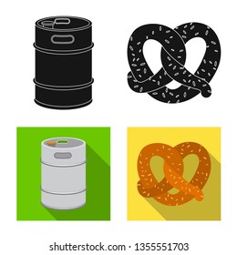 Vector illustration of pub and bar logo. Collection of pub and interior stock symbol for web.