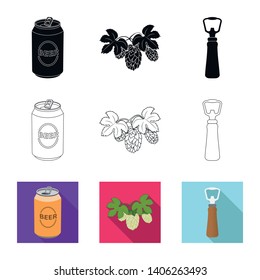 Vector illustration of pub and bar logo. Collection of pub and interior vector icon for stock.