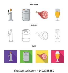 Vector illustration of pub and bar logo. Set of pub and interior stock vector illustration.