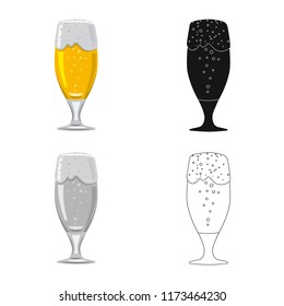 Vector illustration of pub and bar sign. Collection of pub and interior vector icon for stock.