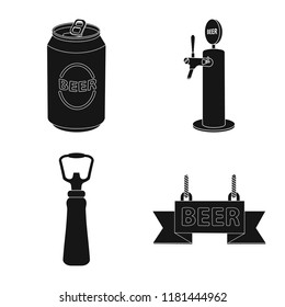 Vector illustration of pub and bar sign. Set of pub and interior vector icon for stock.