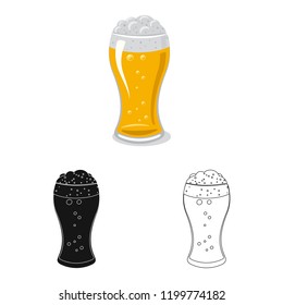 Vector illustration of pub and bar sign. Collection of pub and interior stock symbol for web.
