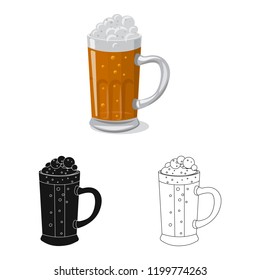 Vector illustration of pub and bar sign. Set of pub and interior vector icon for stock.