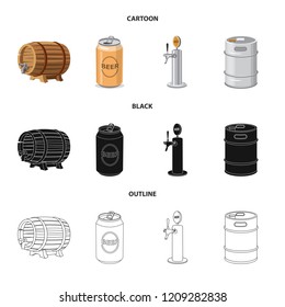 Vector illustration of pub and bar sign. Set of pub and interior vector icon for stock.