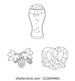 Vector illustration of pub and bar sign. Set of pub and interior stock symbol for web.