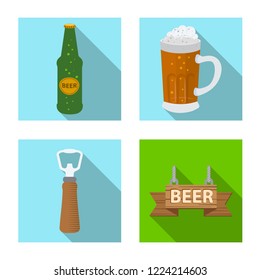 Vector illustration of pub and bar sign. Collection of pub and interior vector icon for stock.