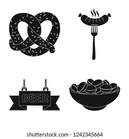 Vector illustration of pub and bar sign. Set of pub and interior stock symbol for web.