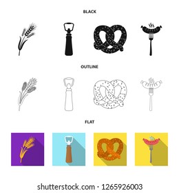 Vector illustration of pub and bar sign. Set of pub and interior stock symbol for web.