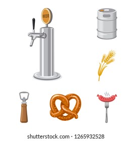 Vector illustration of pub and bar sign. Collection of pub and interior stock vector illustration.