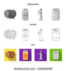 Vector illustration of pub and bar sign. Collection of pub and interior stock symbol for web.