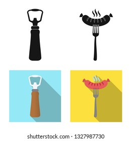 Vector illustration of pub and bar sign. Collection of pub and interior vector icon for stock.