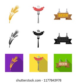 Vector illustration of pub and bar symbol. Collection of pub and interior stock vector illustration.