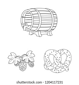 Vector illustration of pub and bar symbol. Set of pub and interior stock symbol for web.