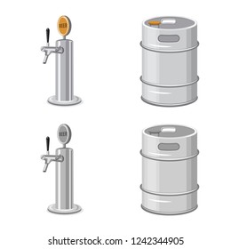 Vector illustration of pub and bar symbol. Collection of pub and interior stock symbol for web.