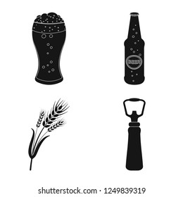 Vector illustration of pub and bar symbol. Set of pub and interior vector icon for stock.