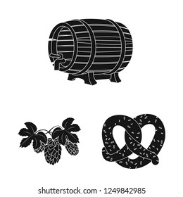 Vector illustration of pub and bar symbol. Set of pub and interior vector icon for stock.