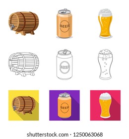 Vector illustration of pub and bar symbol. Collection of pub and interior symbol for web.
